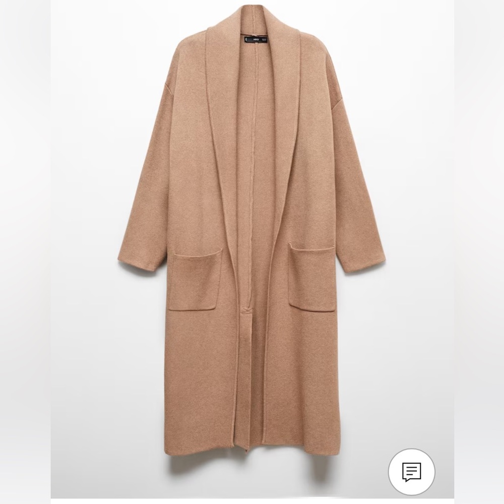 Mango oversized knitted coat with pockets